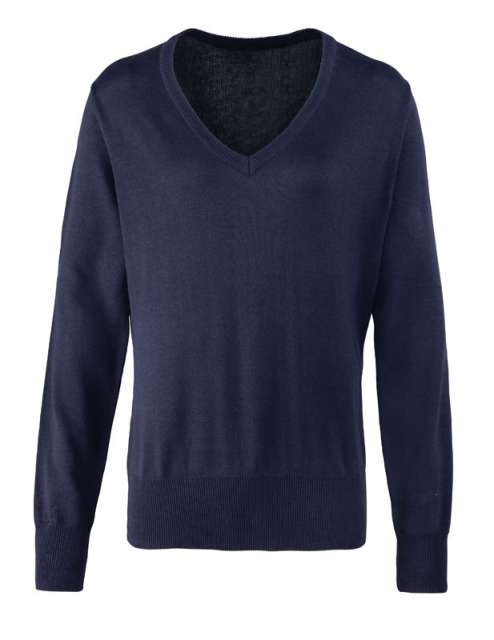 Sweter damski dzianinowy z dekoltem w serek