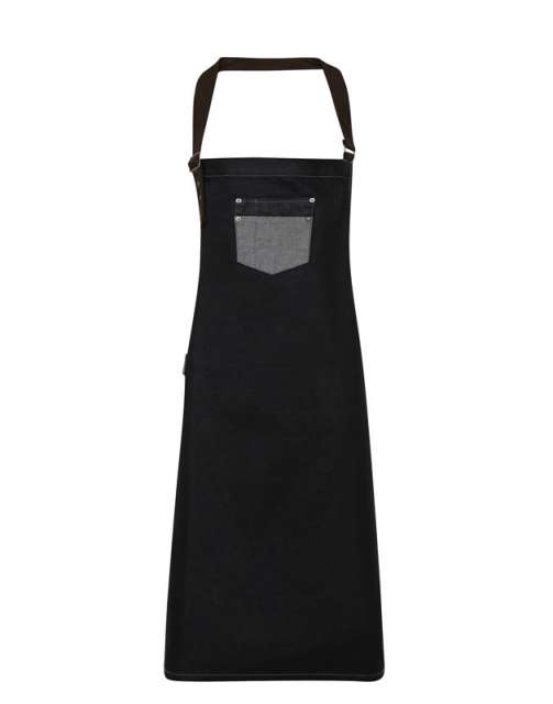 Fartuch unisex woskowany denim z eko-skórą DIVISION