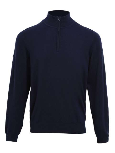 Sweter męski dzianinowy z krótkim zamkiem