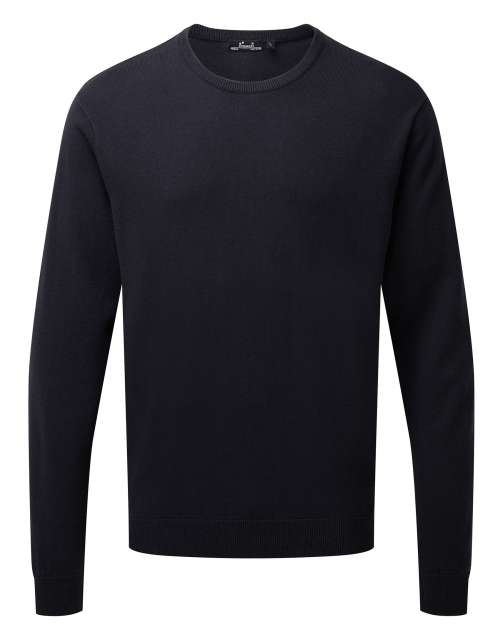 Sweter męski dzianinowy z okrągłym dekoltem z przewagą bawełny