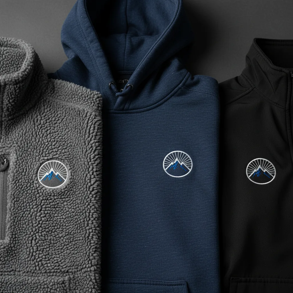 Haft komputerowy na polarze, bluzie i softshellu — różnice w efekcie, trwałości i przygotowaniu logo